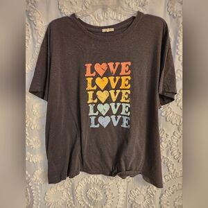 Maurices Women's 3X LOVE Tshirt Short Sleeve Valentines Day LGBTQ Graphic Tee